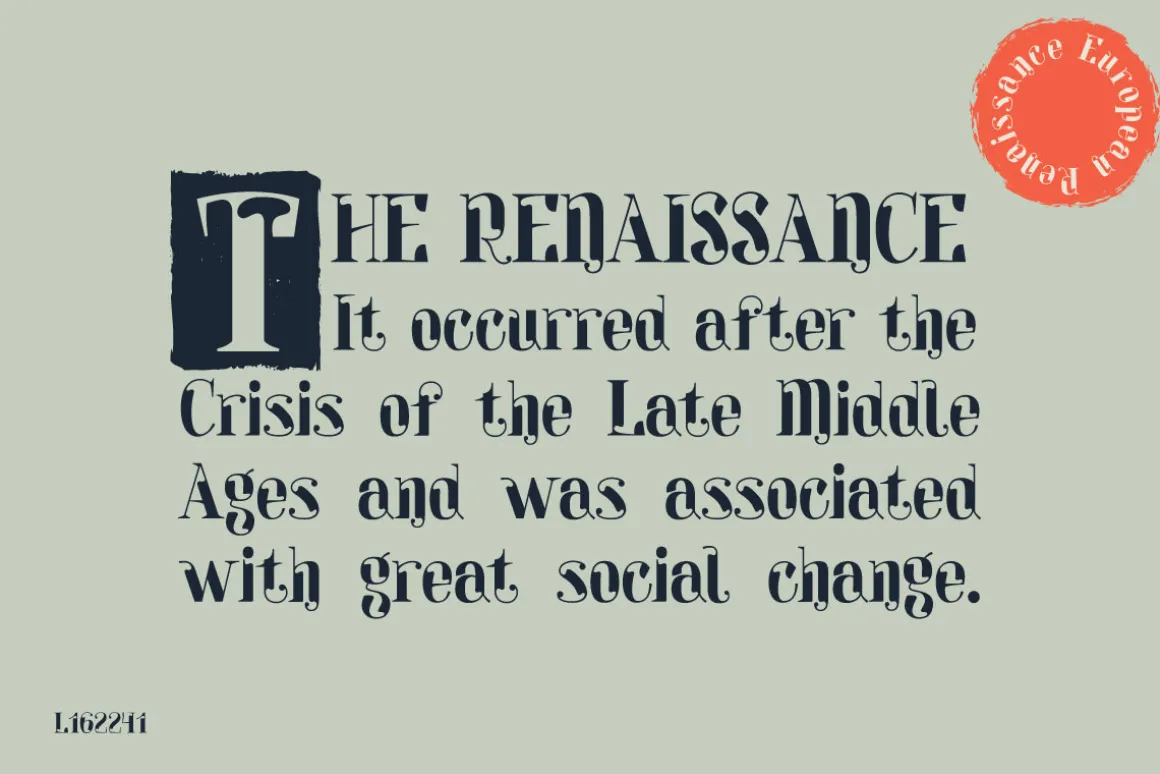 Silvery renaissance serif font