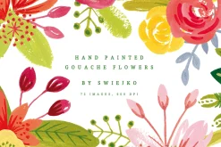 Simple Gouache Flowers, bouquets