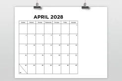 2028 Simple 8.5x11 Calendar Template