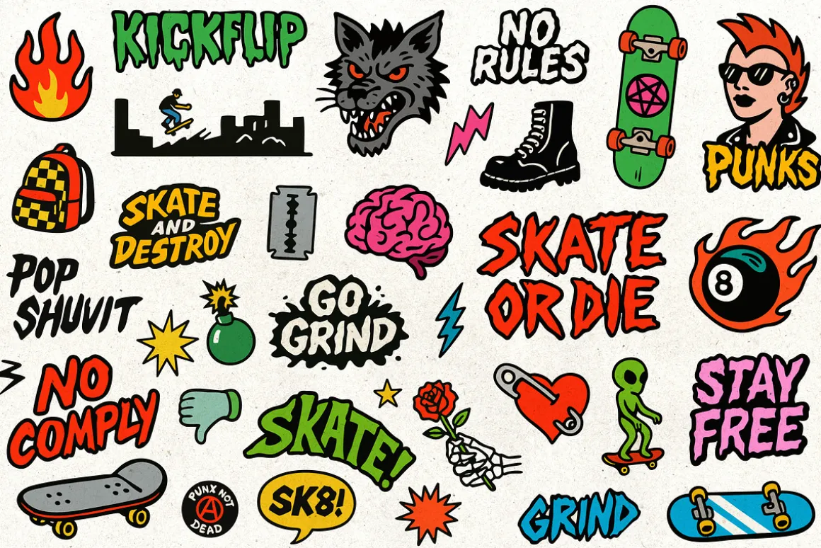 Skate or Break | 200+ Sticker Set