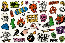 Skate or Break | 200+ Sticker Set