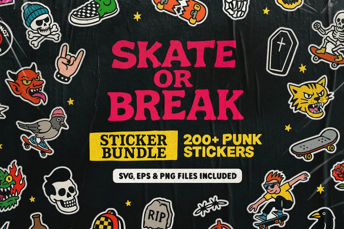 Skate or Break | 200+ Sticker Set