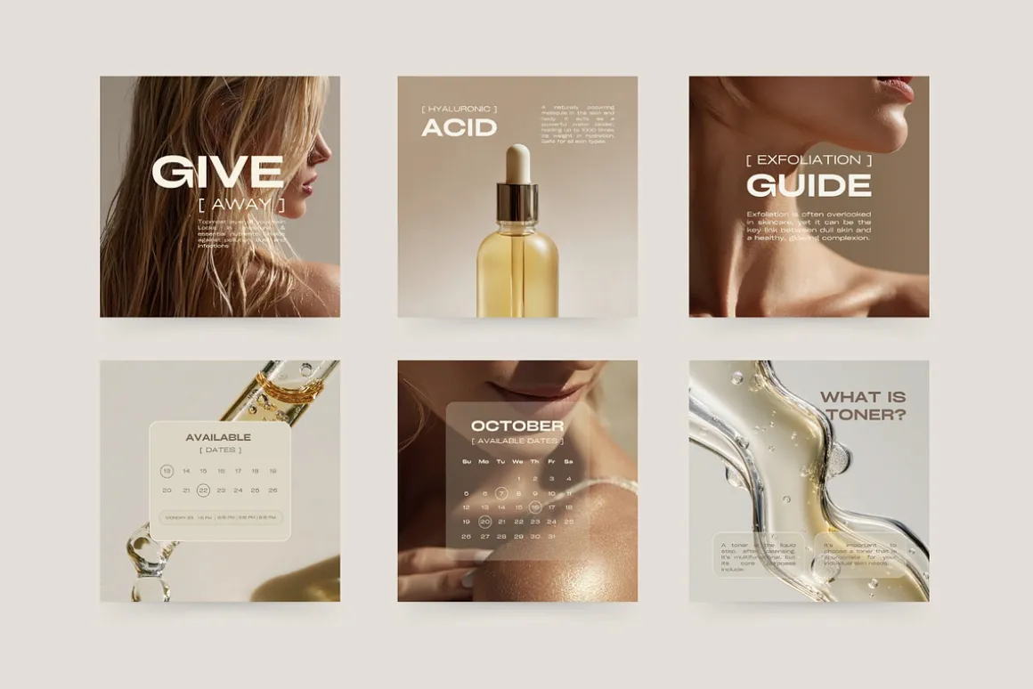 400 Skincare Instagram Templates