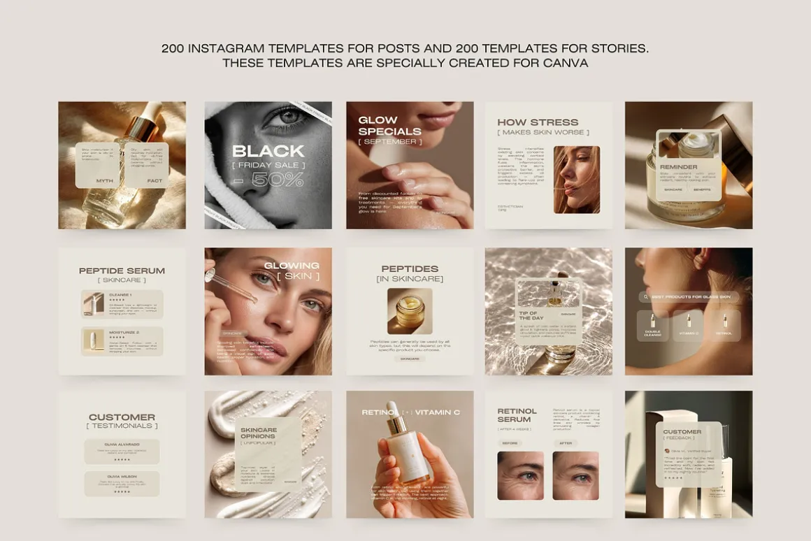 400 Skincare Instagram Templates