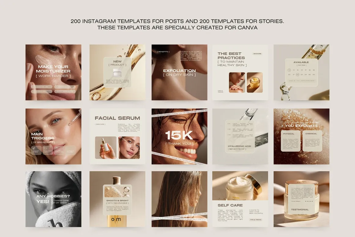 400 Skincare Instagram Templates