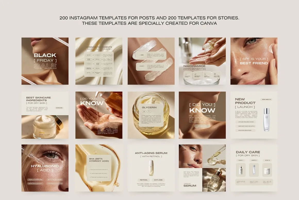 400 Skincare Instagram Templates