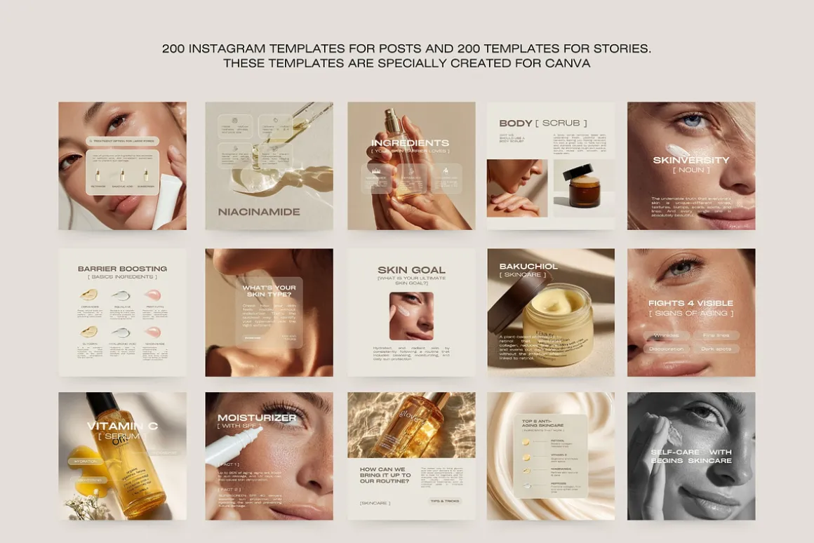400 Skincare Instagram Templates