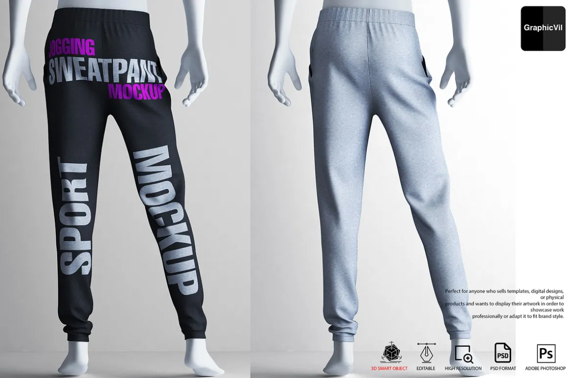 Skinny Joggings Pants Mockup