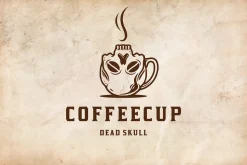 Skull Coffee Cup Logo Template