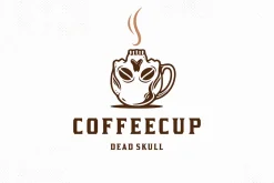Skull Coffee Cup Logo Template