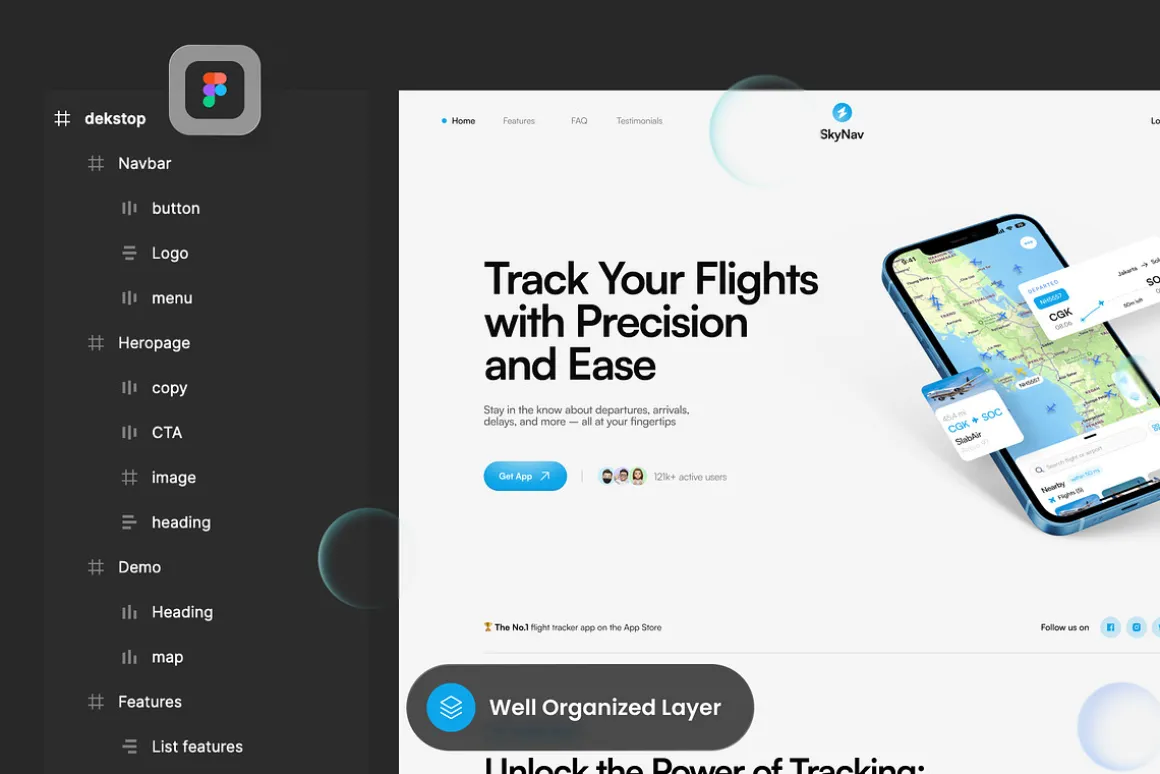 SkyNav - Mobile App Landing Page