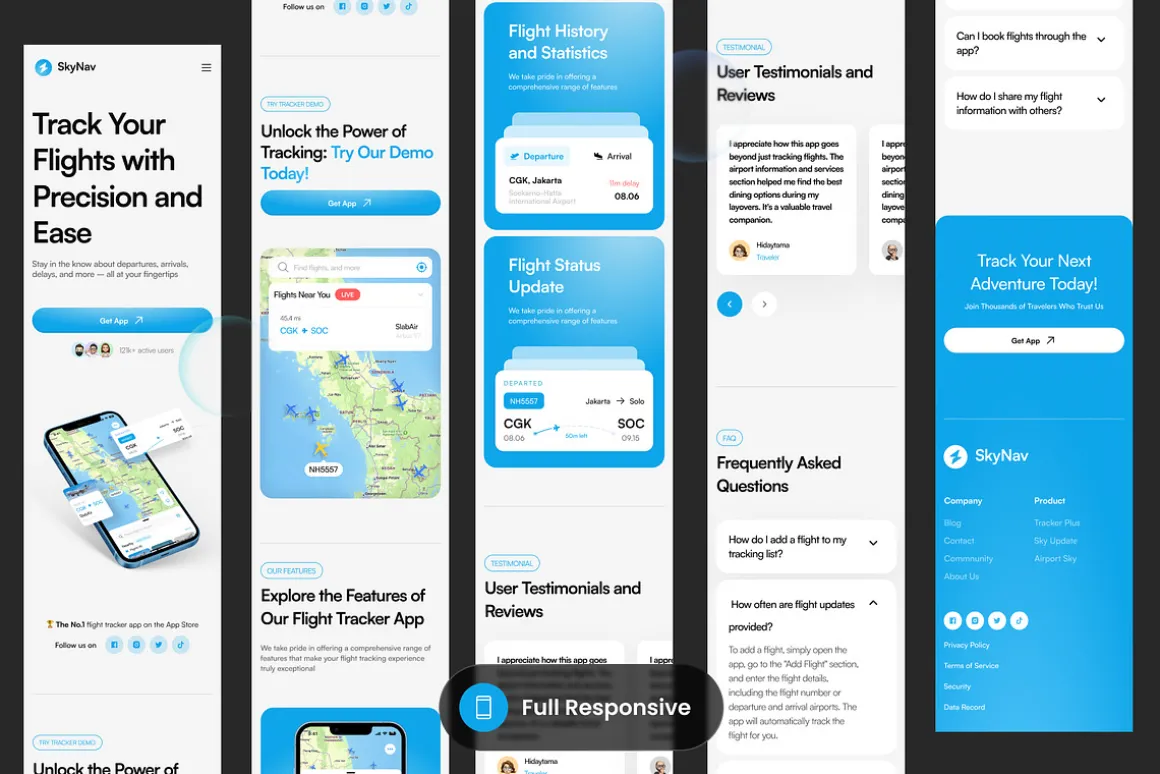 SkyNav - Mobile App Landing Page