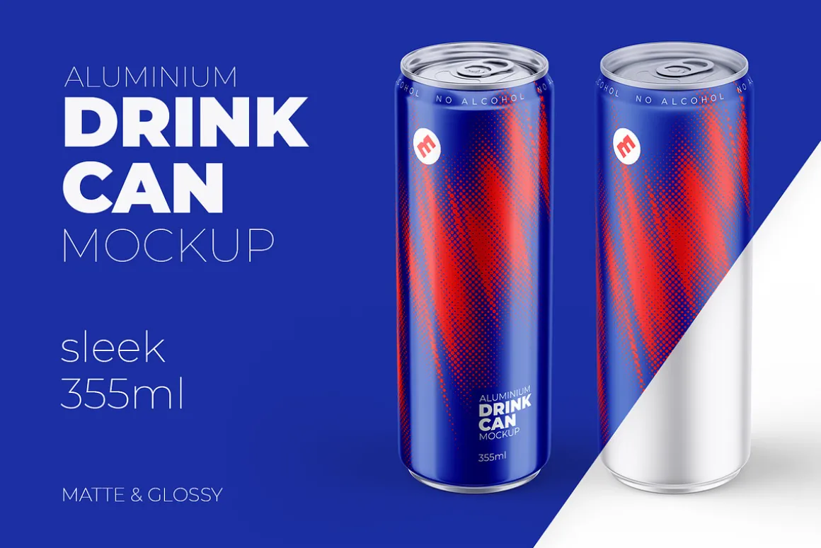 Sleek 355ml Aluminium Can Mockup