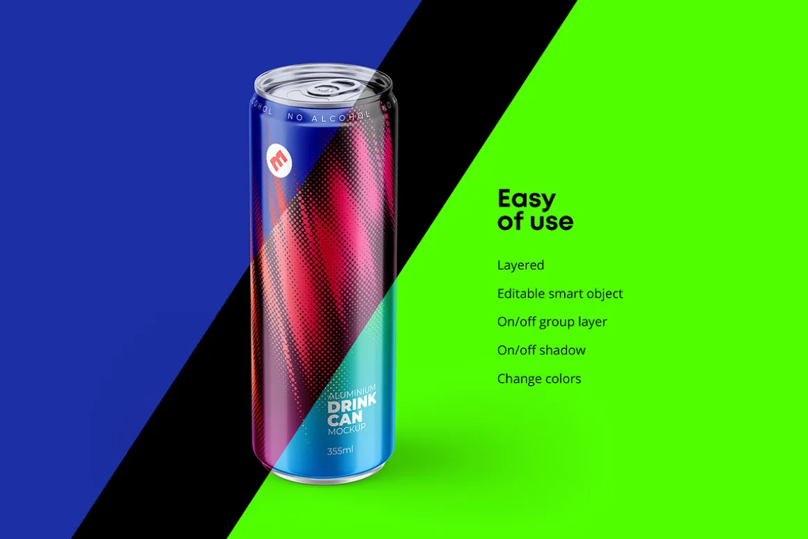 Sleek 355ml Aluminium Can Mockup
