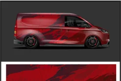 Sleek Gray Vehicle Wrap Design