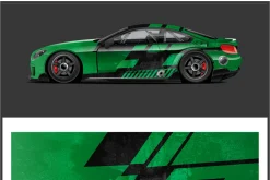 Sleek Green Car Wrap Design