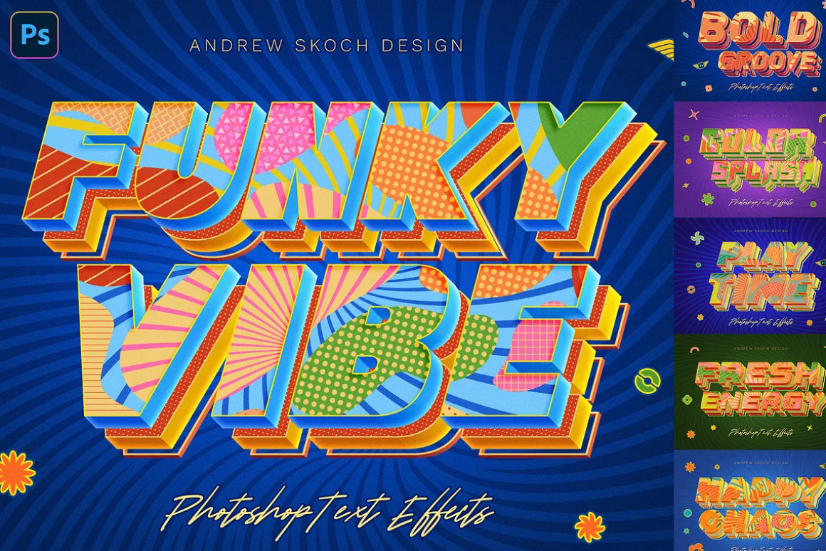 Sliced 3D Text Effects – 6 PSD
