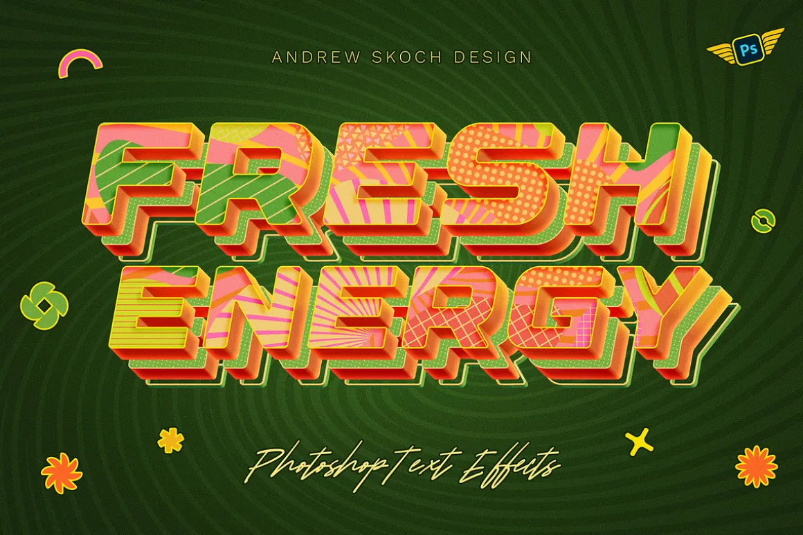 Sliced 3D Text Effects – 6 PSD