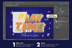 Sliced 3D Text Effects – 6 PSD