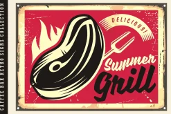 Snacks and beverages vintage signs