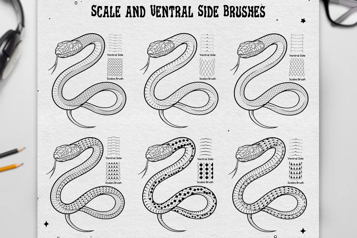 50 Snake Brushes for Procreate