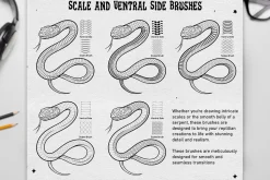 50 Snake Brushes for Procreate