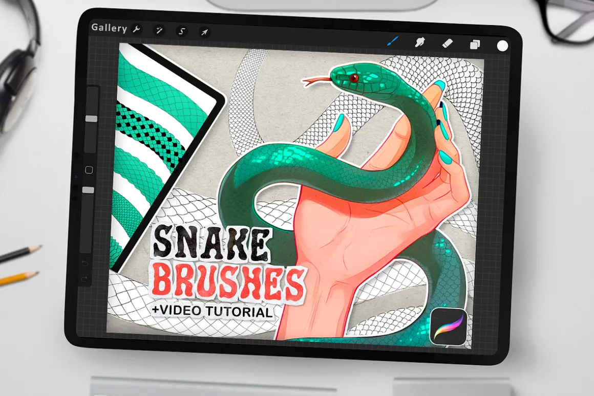 50 Snake Brushes for Procreate
