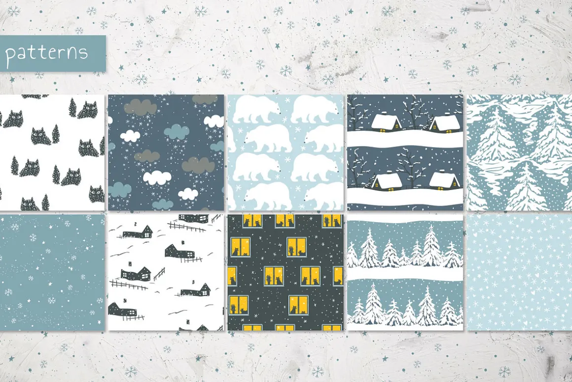 SNOWTIME patterns and illustrations
