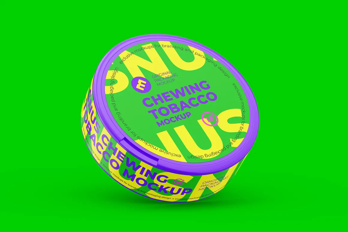 Snus Chewing Tobacco Can Mockup