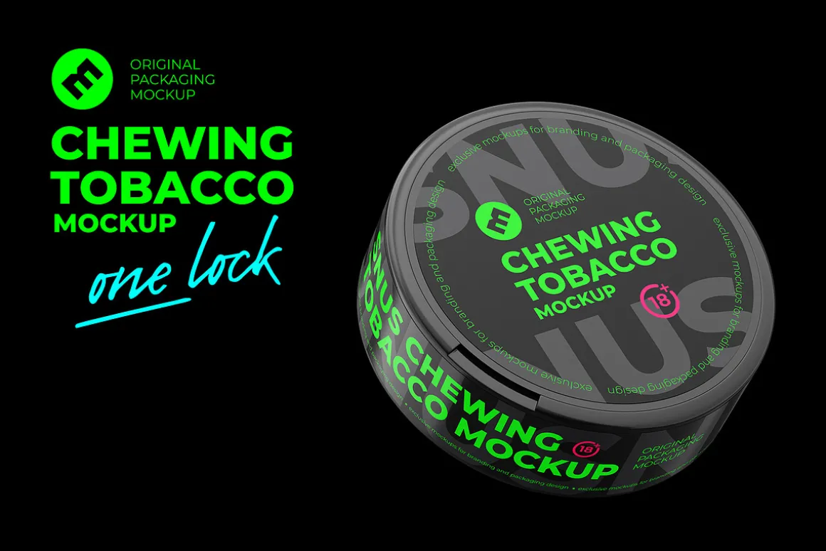 Snus Chewing Tobacco Can Mockup