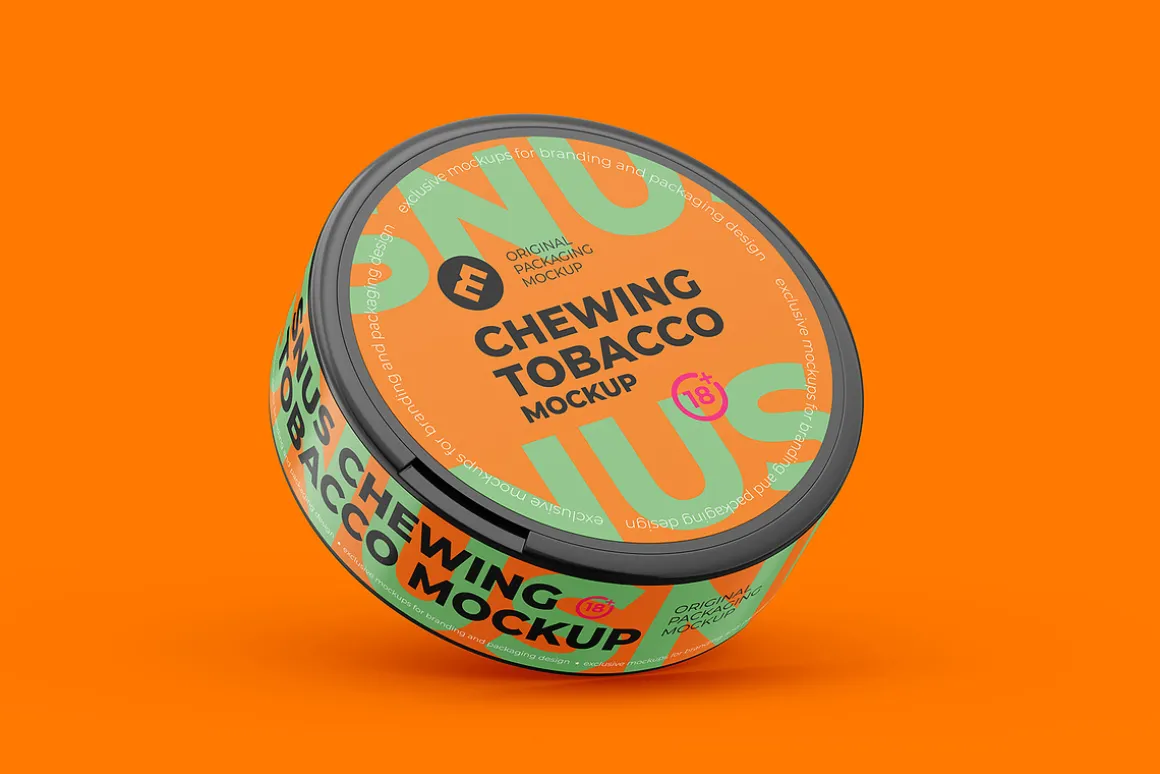 Snus Chewing Tobacco Can Mockup