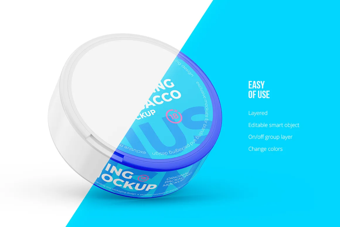 Snus Chewing Tobacco Can Mockup