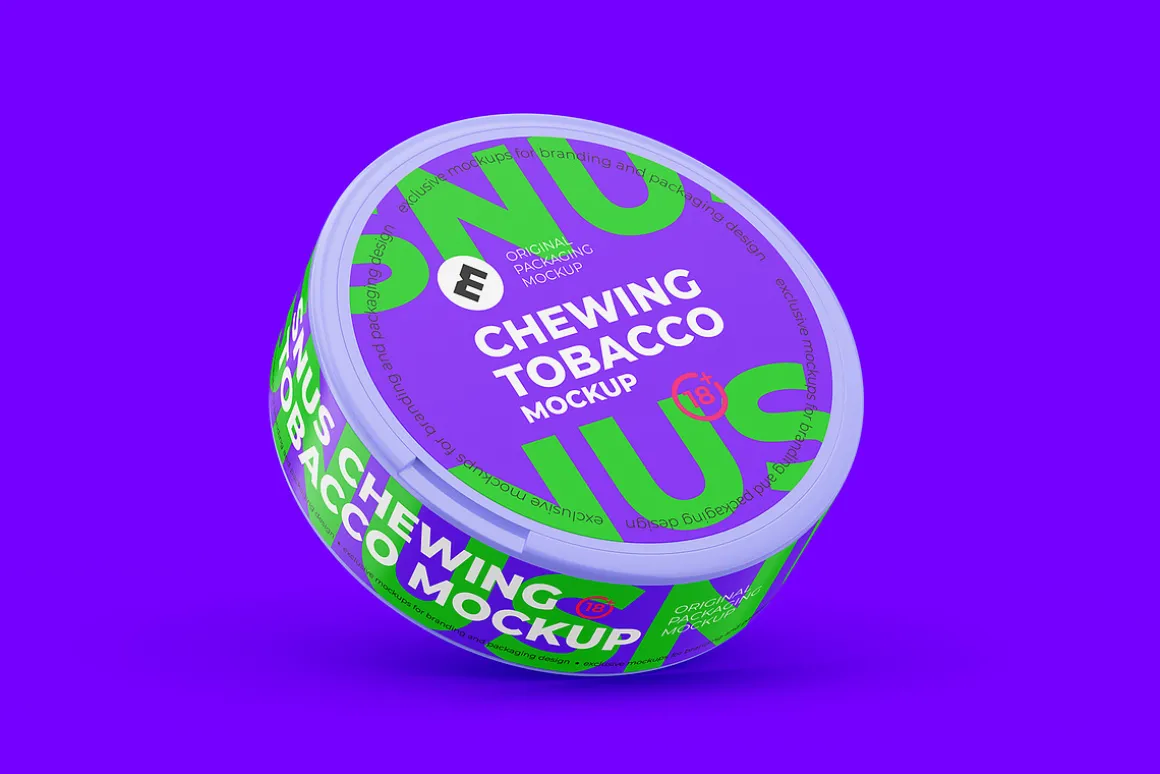 Snus Chewing Tobacco Can Mockup