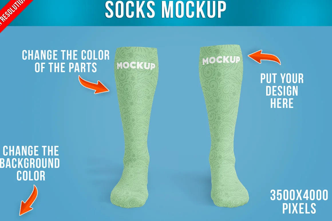 Soccer Socks Mockup PSD