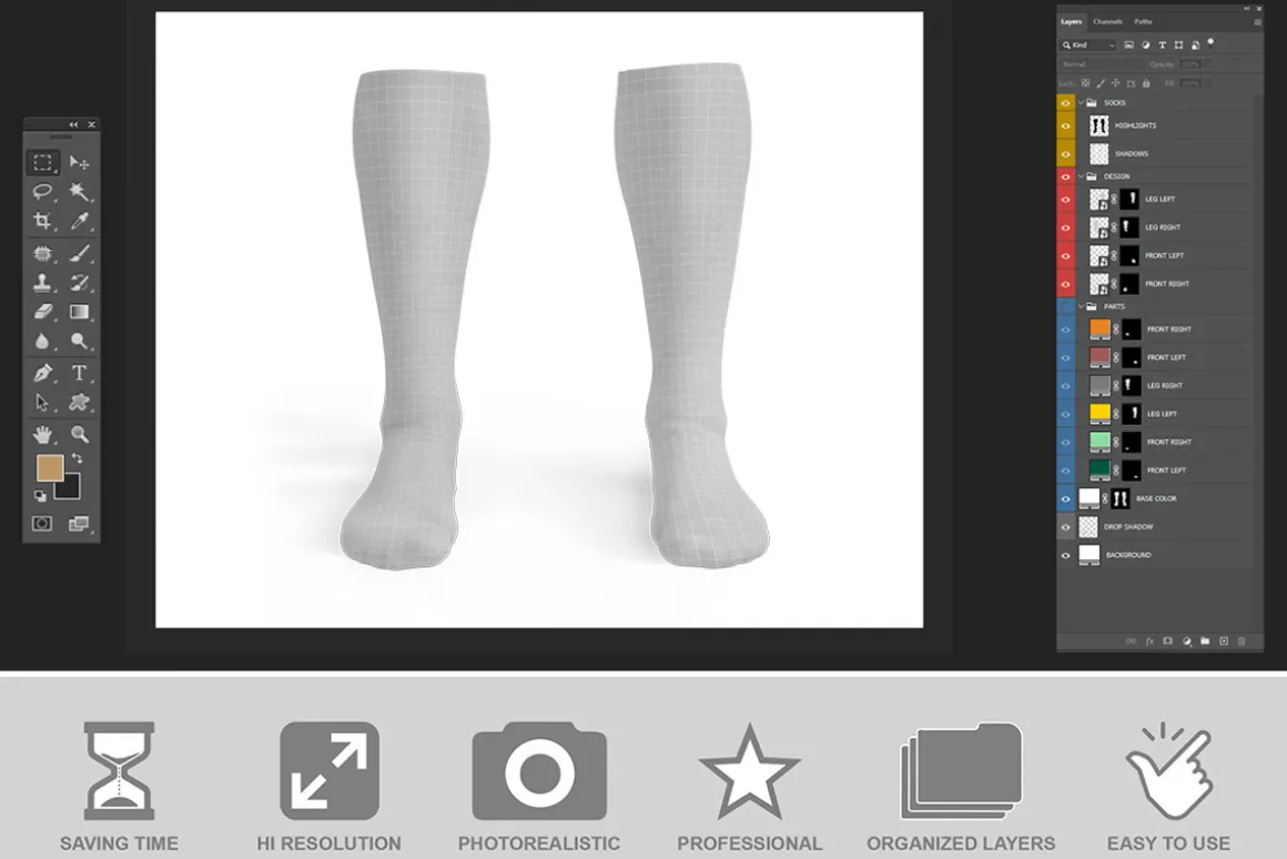 Soccer Socks Mockup PSD