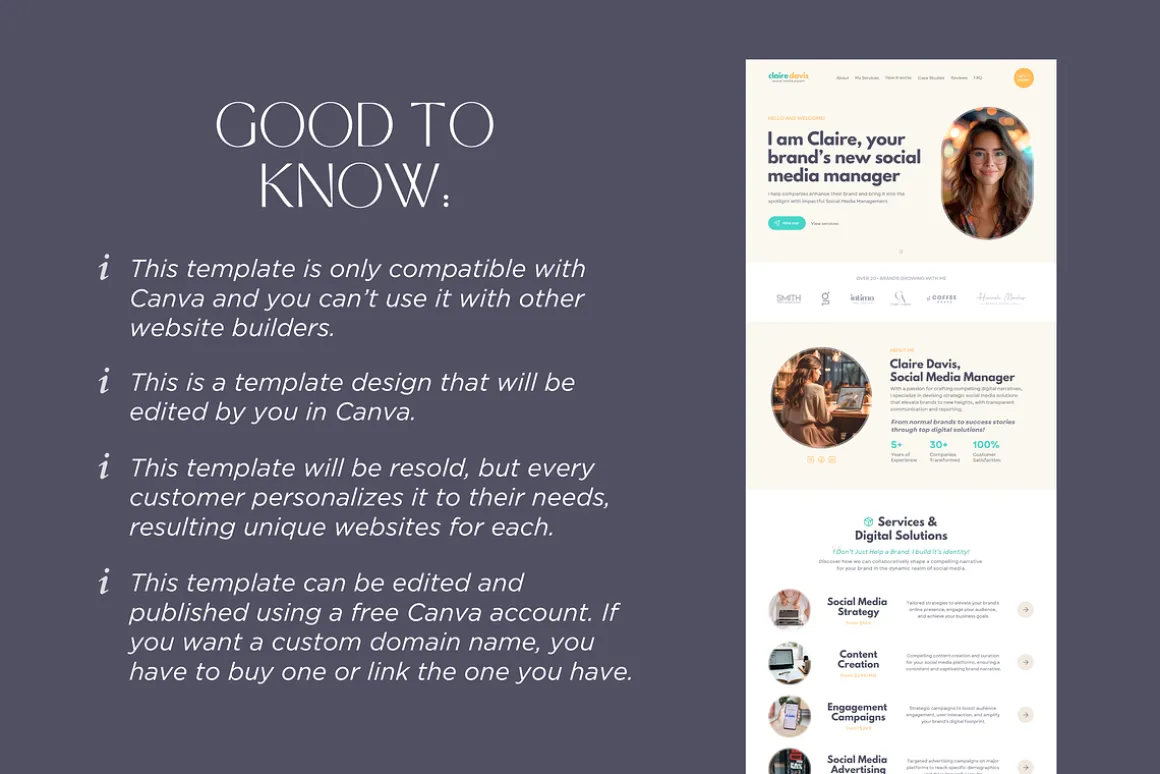 Social Media Manager Canva Website