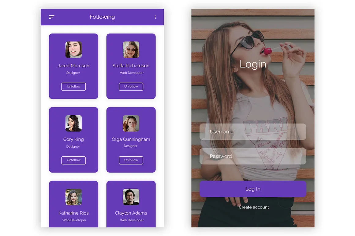 Social Media Mobile App UI Kit (PSD)