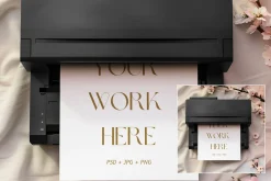 Soft Blush A4 Printer Mockup PR001