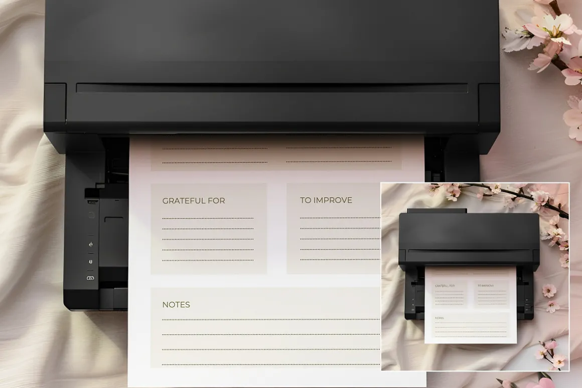 Soft Blush A4 Printer Mockup PR001