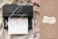 Soft Blush A4 Printer Mockup PR001