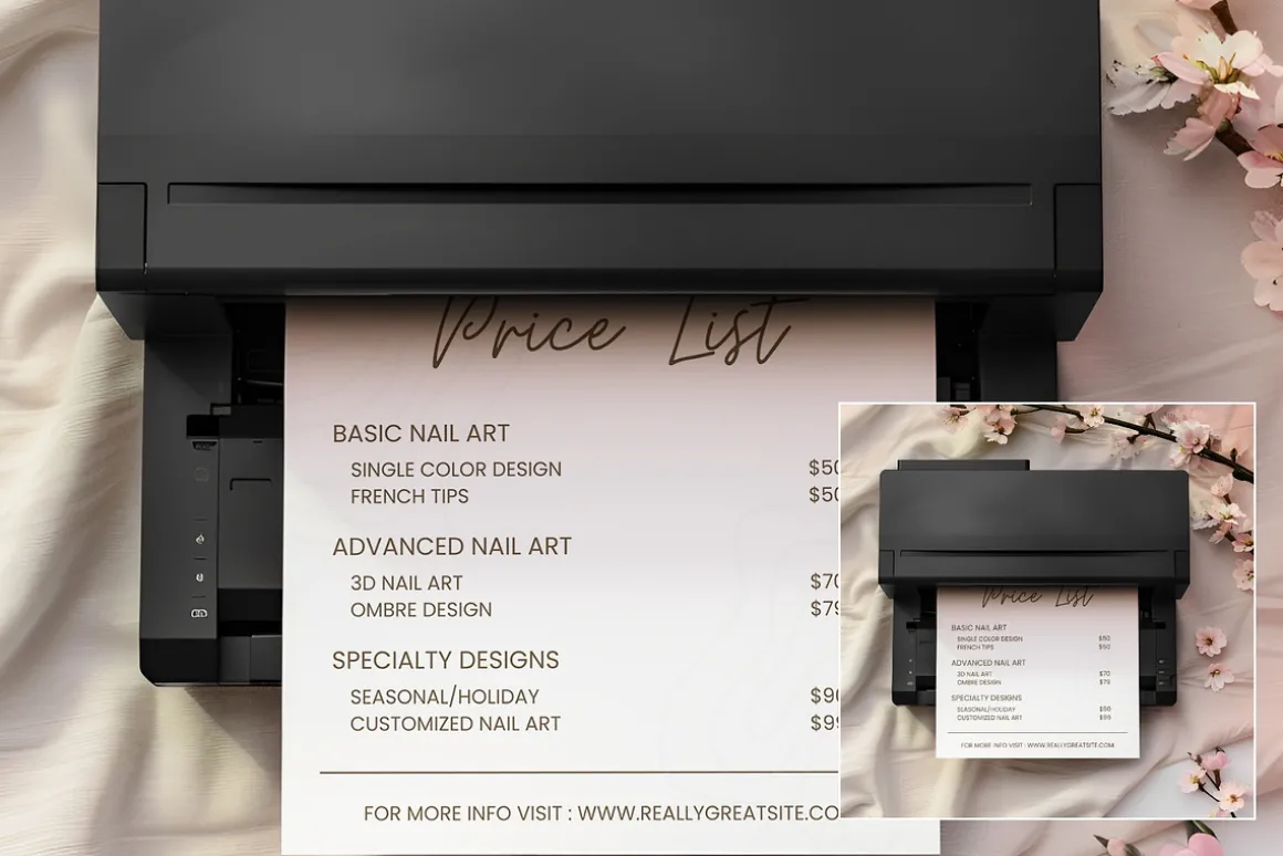 Soft Blush A4 Printer Mockup PR001