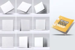 Soft Cover Square Book Mock-Up