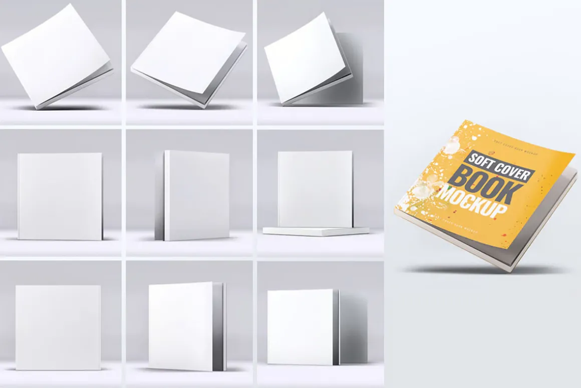 Soft Cover Square Book Mock-Up
