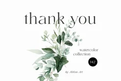 SOFT GREEN watercolor foliage