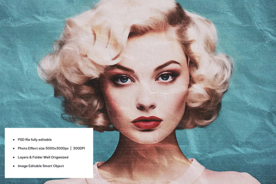 Soft Halftone Photo Effect