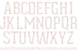 Soft Pink Floral Alphabet Vectors