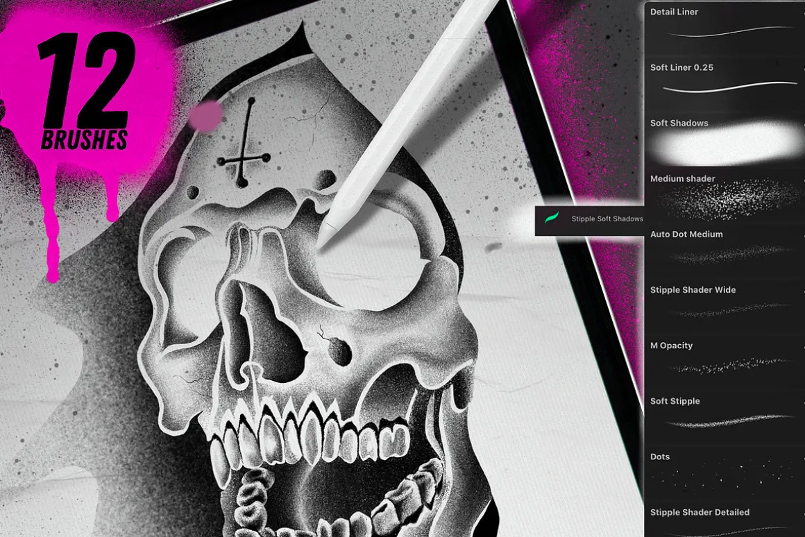 Soft Shading Stipple Brushes