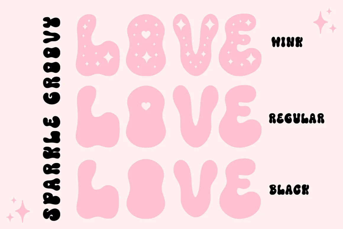 Sparkle Groovy Cute Decorative Font