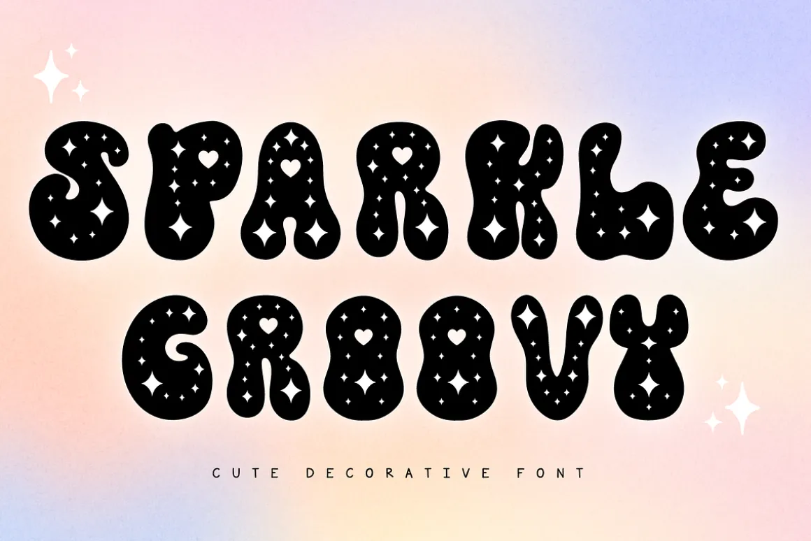 Sparkle Groovy Cute Decorative Font