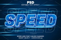 Speed Motion Blue 3d Text Effect